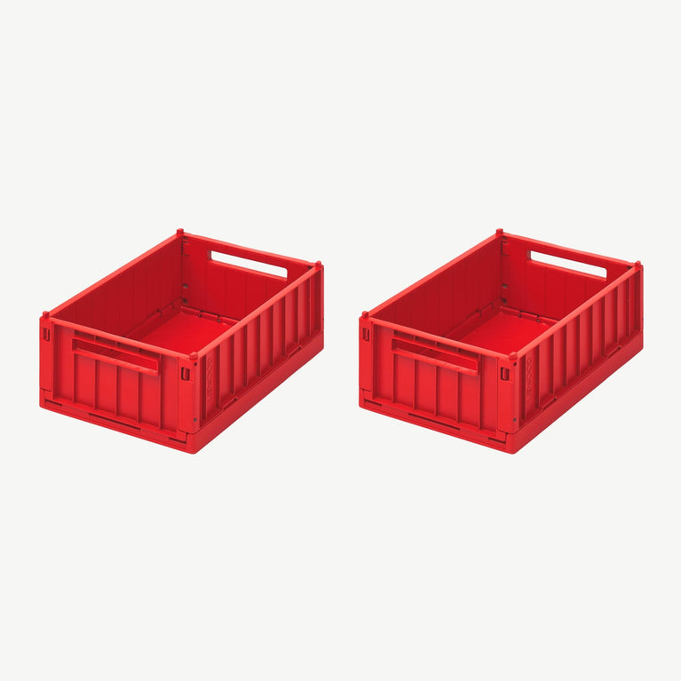 Liewood - Weston Unifarbene Klappboxen * Größe S * 2 Stück - Apple Red - 5713370833318 - littlehipstar.com