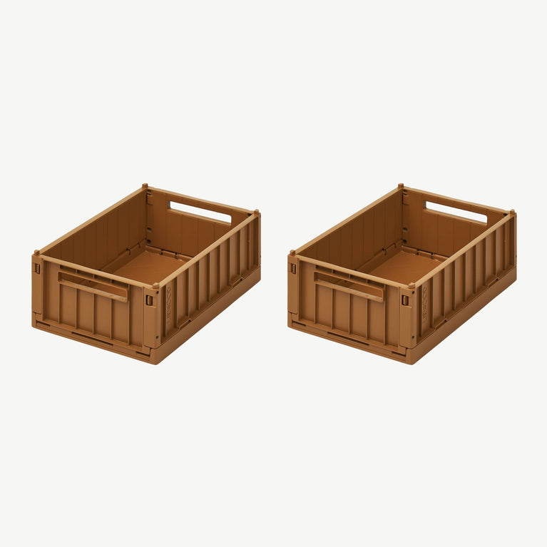 Liewood - Weston Unifarbene Klappboxen * Größe S * 2 Stück - Golden Caramel - 5713370833349 - littlehipstar.com
