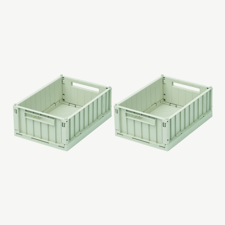 Liewood - Weston Unifarbene Klappboxen * Größe S * 2 Stück - Taubenblau - 5713370833431 - littlehipstar.com