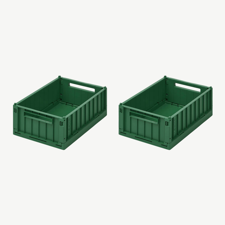 Liewood - Weston Unifarbene Klappboxen * Größe S * 2 Stück - Garden Green - 5713370833523 - littlehipstar.com