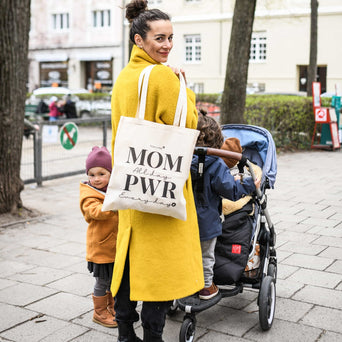 littlehipstar - MOM PWR Tote Bag Stofftasche aus Bio-Baumwolle in Natur - 2611214135556 - littlehipstar.com