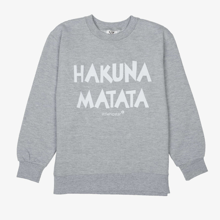littlehipstar - Sweatshirt Hakuna Matata aus Baumwollmix in Grau - 5-6 Jahre - 4422204015608 - littlehipstar.com