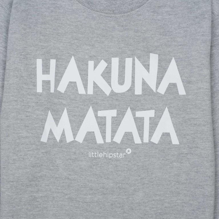 littlehipstar - Sweatshirt Hakuna Matata aus Baumwollmix in Grau - 5-6 Jahre - 4422204015608 - littlehipstar.com