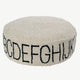 Lorena Canals - Baumwoll-Pouf ABC in Natur/ Schwarz - Ø 70 cm - 8435392619325 - littlehipstar.com