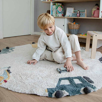 Lorena Canals - Eco-City Wheels Waschbarer Baumwoll-Teppich - Ø 140 cm - 8435392624701 - littlehipstar.com