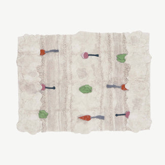 Lorena Canals - Oli & Carol x Lorena Canals: Veggie Garden Waschbarer Baumwoll-Teppich in Natur - 120 x 160 cm - 8435392624145 - littlehipstar.com