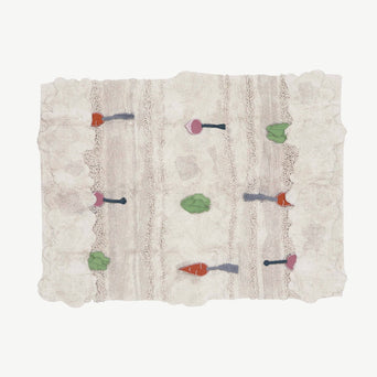 Lorena Canals - Oli & Carol x Lorena Canals: Veggie Garden Waschbarer Baumwoll-Teppich in Natur - 120 x 160 cm - 8435392624145 - littlehipstar.com