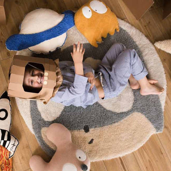 Lorena Canals - Woolable x Edgar Plans Waschbarer Woll-Teppich Astromouse - Ø 100 cm - 8435392623520 - littlehipstar.com