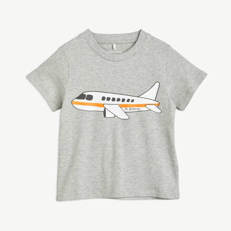 Mini Rodini - Airplane T-Shirt aus Bio-Baumwolle in Grau Melange - 7-9 Jahre (128/134) - 7332754584585 - littlehipstar.com