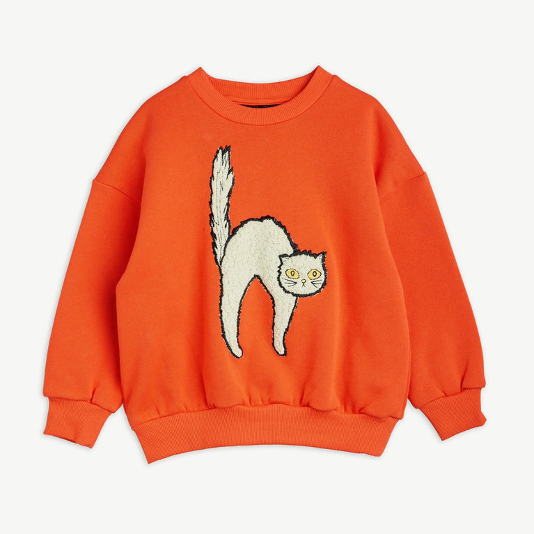 Mini Rodini - Angry Cat Sweatshirt aus Bio-Baumwolle in Rot - 3-5 Jahre (104/110) - 7332754623413 - littlehipstar.com