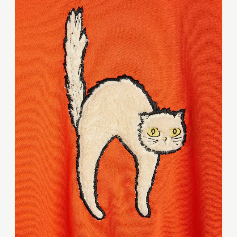 Mini Rodini - Angry Cat Sweatshirt aus Bio-Baumwolle in Rot - 3-5 Jahre (104/110) - 7332754623413 - littlehipstar.com