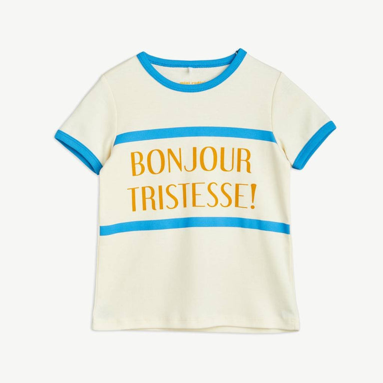 Bonjour Tristesse T-Shirt aus Bio-Baumwolle in Weiß/Blau