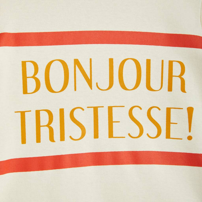 Bonjour Tristesse T-Shirt aus Bio-Baumwolle in Weiß/Rot