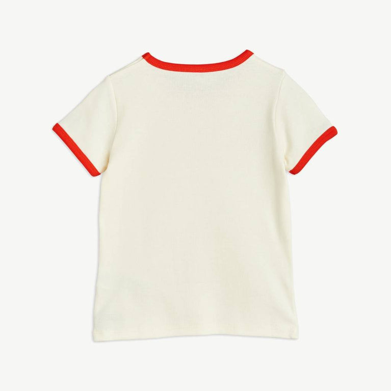 Bonjour Tristesse T-Shirt aus Bio-Baumwolle in Weiß/Rot