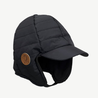 Mini Rodini - Hearts Wattierte Mütze in Schwarz - 44/46 - 7332754446425 - littlehipstar.com