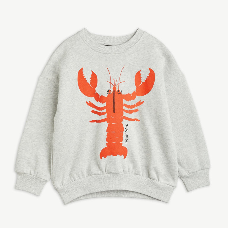 Mini Rodini - Lobster Sweatshirt aus Bio-Baumwolle in Grau Melange - 3-5 Jahre (104/110) - 7332754614473 - littlehipstar.com