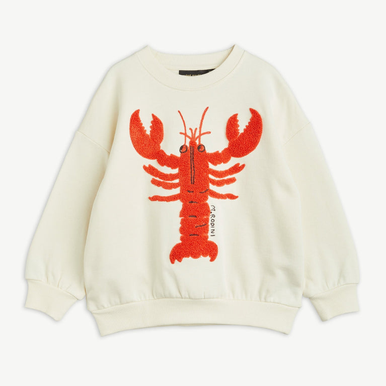 Mini Rodini - Lobster Sweatshirt aus Bio-Baumwolle in Weiß - 3-5 Jahre (104/110) - 7332754614565 - littlehipstar.com