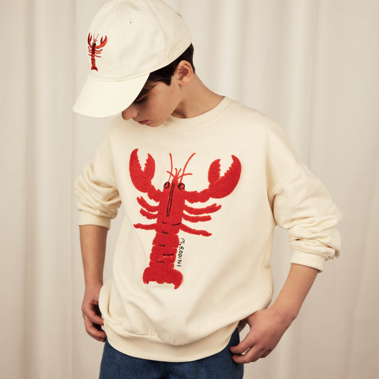 Mini Rodini - Lobster Sweatshirt aus Bio-Baumwolle in Weiß - 3-5 Jahre (104/110) - 7332754614565 - littlehipstar.com