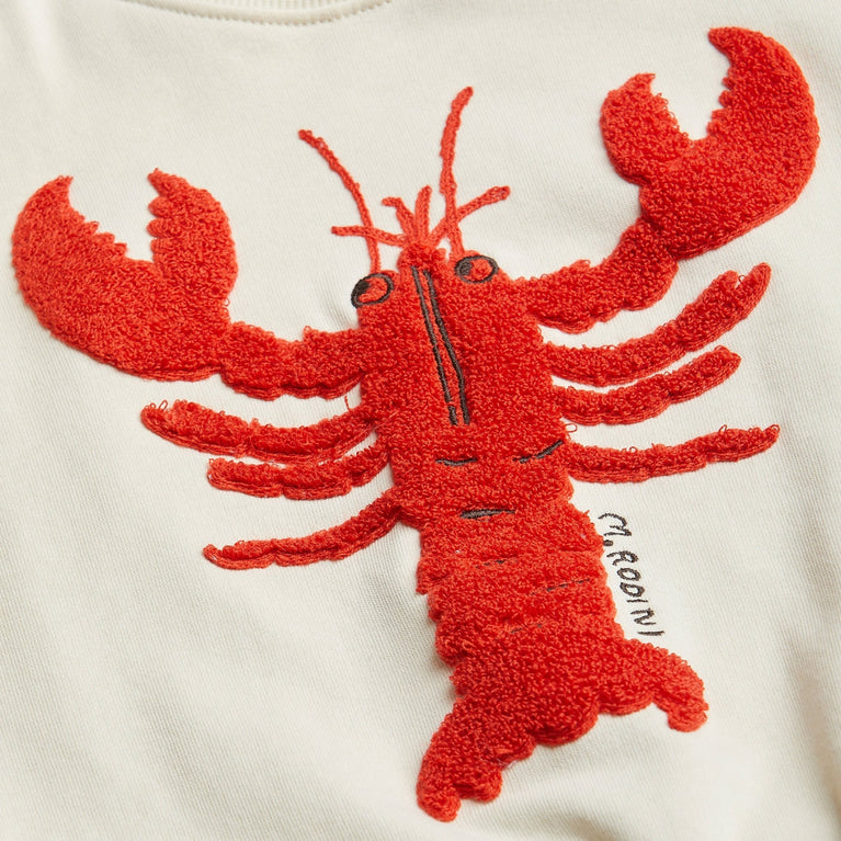 Mini Rodini - Lobster Sweatshirt aus Bio-Baumwolle in Weiß - 3-5 Jahre (104/110) - 7332754614565 - littlehipstar.com