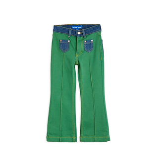 Mini Rodini - Mini Rodini x Wrangler Flared Denim Jeans in Grün - 3-5 Jahre (104/110) - 7332754610307 - littlehipstar.com