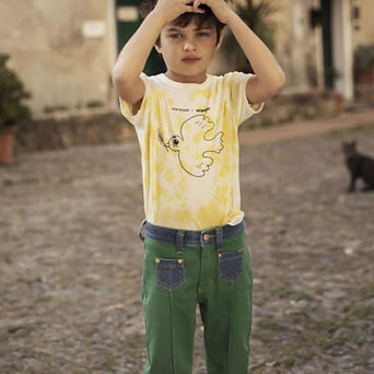 Mini Rodini - Mini Rodini x Wrangler Flared Denim Jeans in Grün - 3-5 Jahre (104/110) - 7332754610307 - littlehipstar.com