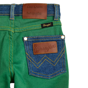 Mini Rodini - Mini Rodini x Wrangler Flared Denim Jeans in Grün - 3-5 Jahre (104/110) - 7332754610307 - littlehipstar.com
