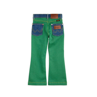 Mini Rodini - Mini Rodini x Wrangler Flared Denim Jeans in Grün - 3-5 Jahre (104/110) - 7332754610307 - littlehipstar.com