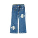 Mini Rodini - Mini Rodini x Wrangler Peace Dove Flared Denim Jeans in Blau - 5-7 Jahre (116/122) - 7332754610376 - littlehipstar.com