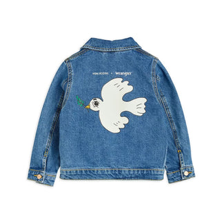 Mini Rodini - Mini Rodini x Wrangler Peace Dove Jeansjacke in Blau - 3-5 Jahre (104/110) - 7332754609608 - littlehipstar.com