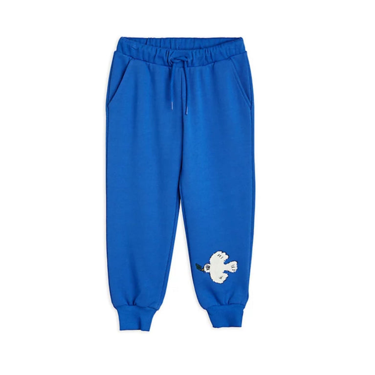 Mini Rodini - Mini Rodini x Wrangler Peace Dove Jogginghose in Blau - 3-5 Jahre (104/110) - 7332754610703 - littlehipstar.com