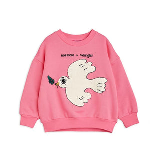 Mini Rodini - Mini Rodini x Wrangler Peace Dove Sweatshirt in Pink - 3-5 Jahre (104/110) - 7332754609677 - littlehipstar.com