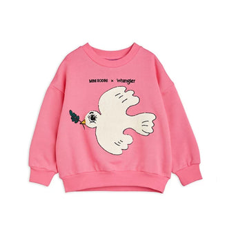 Mini Rodini - Mini Rodini x Wrangler Peace Dove Sweatshirt in Pink - 3-5 Jahre (104/110) - 7332754609677 - littlehipstar.com