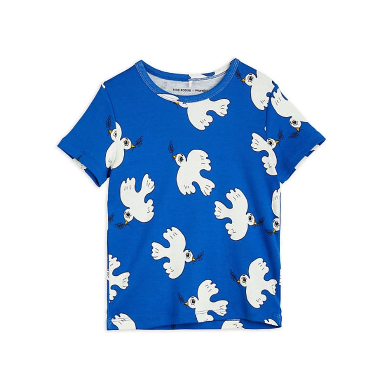 Mini Rodini - Mini Rodini x Wrangler Peace Dove T-Shirt in Blau - 3-5 Jahre (104/110) - 7332754610239 - littlehipstar.com