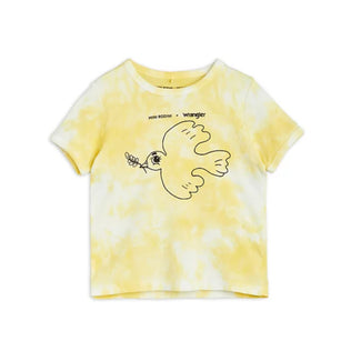 Mini Rodini - Mini Rodini x Wrangler Peace Dove Tie Dye Batik T-Shirt in Gelb - 3-5 Jahre (104/110) - 7332754609813 - littlehipstar.com
