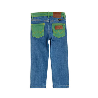 Mini Rodini - Mini Rodini x Wrangler Straight Denim Jeans in Blau - 3-5 Jahre (104/110) - 7332754610420 - littlehipstar.com