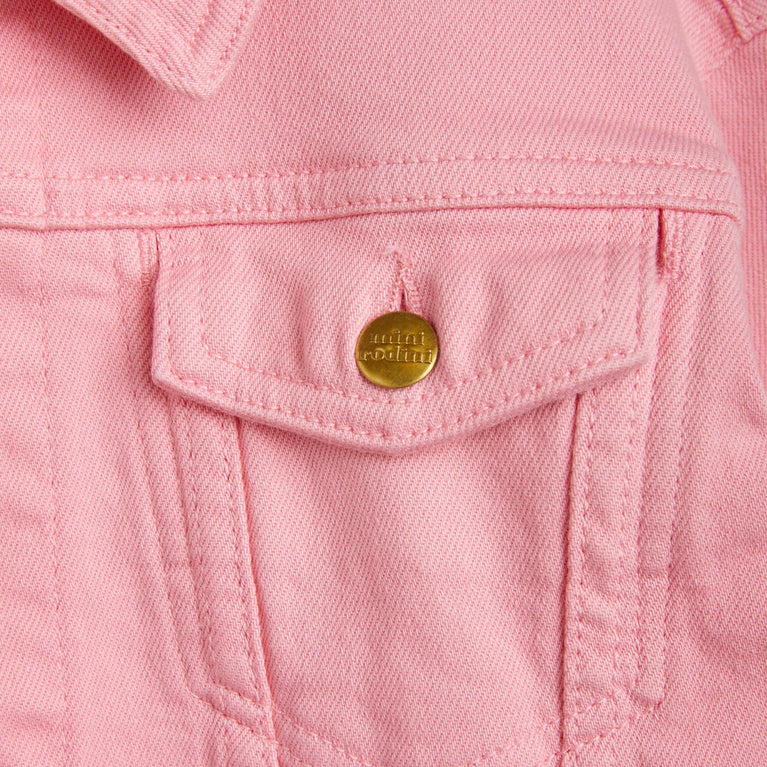 Mini Rodini - Nessie Denim Jeansjacke aus Bio-Baumwolle in Pink - 3-5 Jahre (104/110) - 7332754572353 - littlehipstar.com