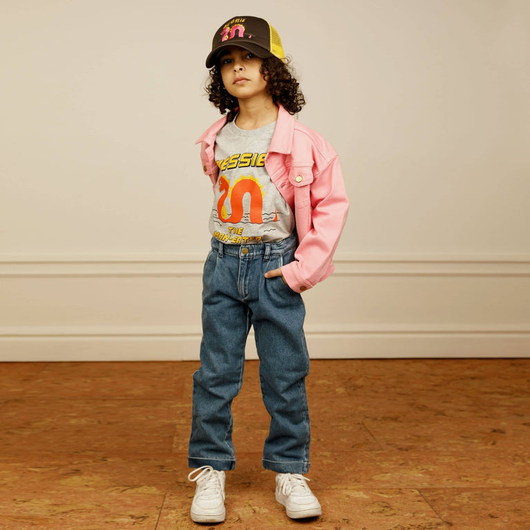 Mini Rodini - Nessie Denim Jeansjacke aus Bio-Baumwolle in Pink - 3-5 Jahre (104/110) - 7332754572353 - littlehipstar.com