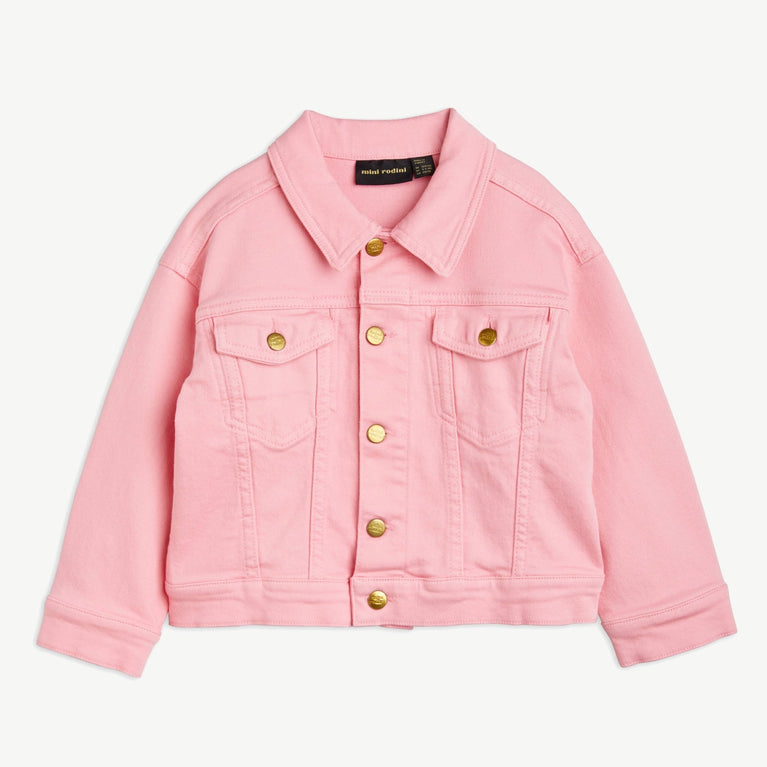Mini Rodini - Nessie Denim Jeansjacke aus Bio-Baumwolle in Pink - 3-5 Jahre (104/110) - 7332754572353 - littlehipstar.com