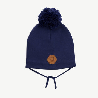 Mini Rodini - Penguin Bommelmütze aus Bio-Baumwolle in Navy - Navy - 7332754446692 - littlehipstar.com