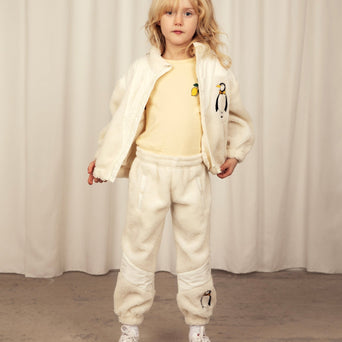 Mini Rodini - Penguin Fleecehose aus recyceltem Material in Weiß - 3-5 Jahre (104/110) - 7332754608908 - littlehipstar.com
