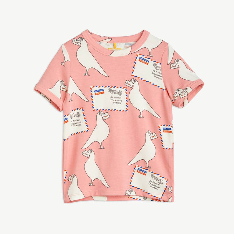 Mini Rodini - Pigeons T-Shirt aus Tencel in Rosa - 3-5 Jahre (104/110) - 7332754593990 - littlehipstar.com