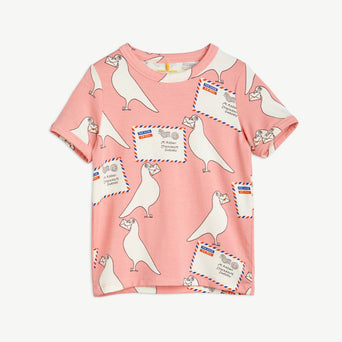 Mini Rodini - Pigeons T-Shirt aus Tencel in Rosa - 9 Monate - 1.5 Jahre (80/86) - 7332754594058 - littlehipstar.com