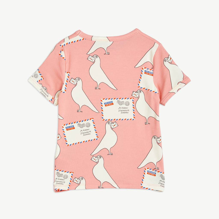 Mini Rodini - Pigeons T-Shirt aus Tencel in Rosa - 9 Monate - 1.5 Jahre (80/86) - 7332754594058 - littlehipstar.com