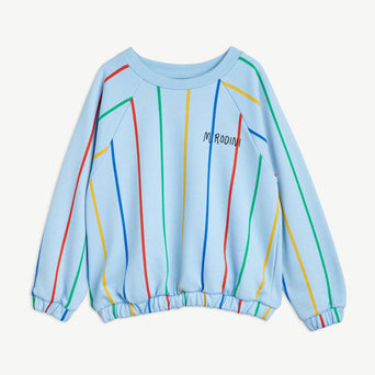 Mini Rodini - Stripe Sweatshirt aus Bio-Baumwolle in Blau - 1.5-3 Jahre (92/98) - 7332754601688 - littlehipstar.com