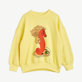 Mini Rodini - Unicorn Seahorse Sweatshirt aus Bio-Baumwolle in Gelb - 1.5-3 Jahre (92/98) - 7332754603057 - littlehipstar.com