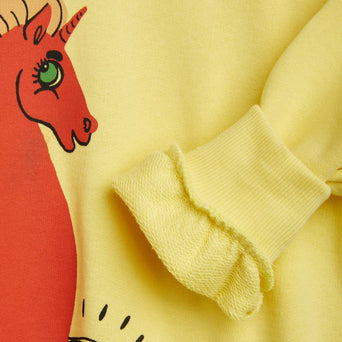 Mini Rodini - Unicorn Seahorse Sweatshirt aus Bio-Baumwolle in Gelb - 1.5-3 Jahre (92/98) - 7332754603057 - littlehipstar.com