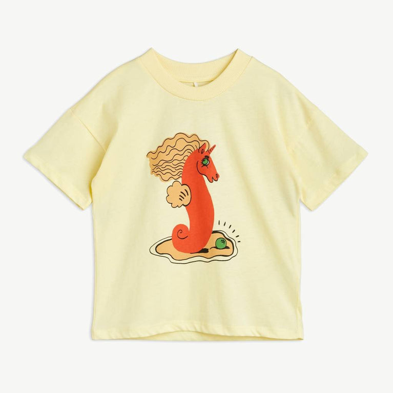 Mini Rodini - Unicorn Seahorse T-Shirt aus Bio-Baumwolle in Gelb - 3-5 Jahre (104/110) - 7332754603163 - littlehipstar.com