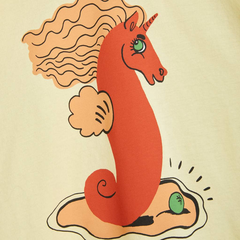 Mini Rodini - Unicorn Seahorse T-Shirt aus Bio-Baumwolle in Gelb - 1.5-3 Jahre (92/98) - 7332754603231 - littlehipstar.com