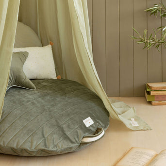 Nobodinoz - Savanna - Sahara Sitzkissen aus Samt - Olive Green - 8435574920645 - littlehipstar.com