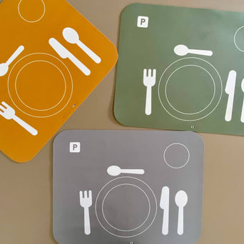 Noui Noui - Learning Tischset aus Vinyl - Tischdecken lernen - Grau - 4260686890456 - littlehipstar.com